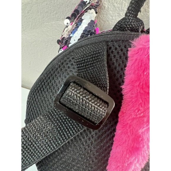 Ty Fashion Beanie Boo Zoey Zebra Reversible Sequin Backpack Black, White & Pink - Picture 12 of 12
